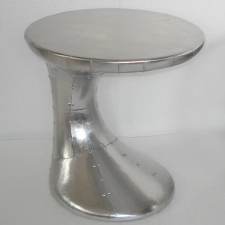 复古铝面做旧C型茶几 简约个性电话边几 铝皮沙发客厅家具配套