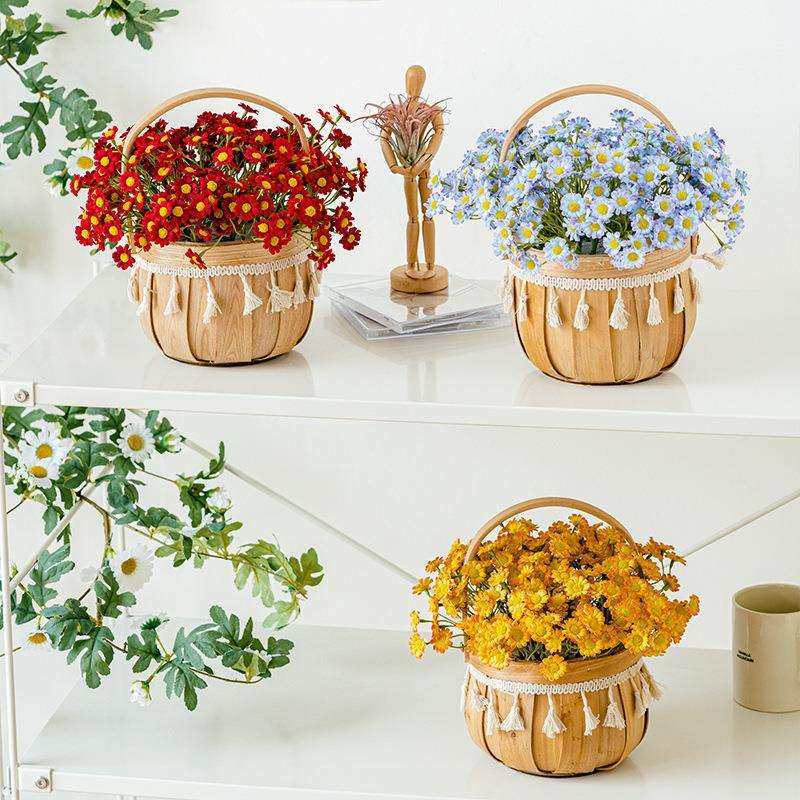 小雏菊竹编花篮插花成品盆栽仿真花假花客厅摆件装饰花人造花绢花,农机/农具/农膜,播种栽苗器/地膜机,淘宝优惠券,粉丝福利购,淘宝优惠卷