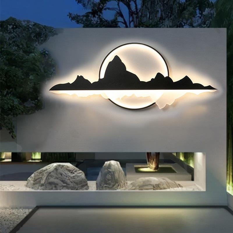 户外壁灯花园别墅室外防水庭院灯景观山水装饰影壁墙中式院子造景