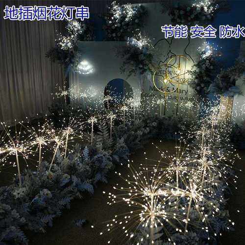 烟花灯婚庆地插路引铜线灯串爆炸灯铜丝灯防水蒲公英户外庭院灯具