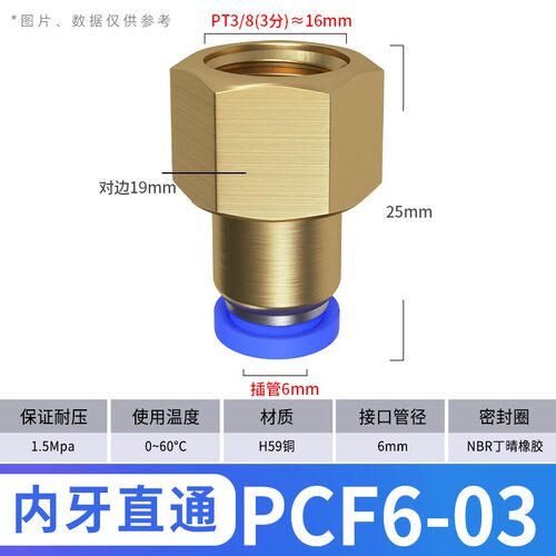 气管快速接头气动快插PC直通PL弯头SL节流阀气泵气缸内外螺纹配件