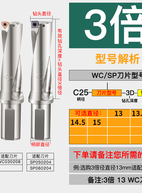U钻刀杆H13暴力钻WC刀片SP车床用20平底14喷水25钻头18数控快速钻