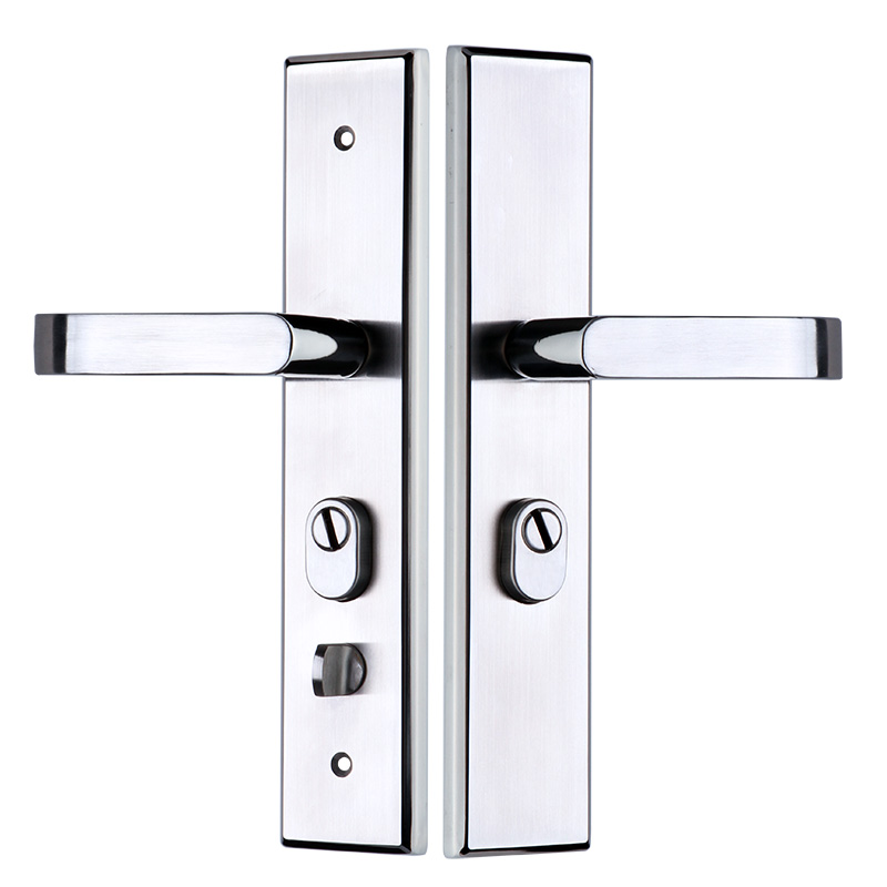 不锈钢防盗门把手门锁通用x型家用面板加厚老式锁大门拉手手柄