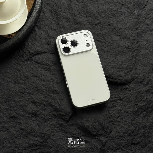 「雪练瓷白」壳语堂新中式适用苹果iphone17Promax手机壳17pro/16Pro/15pro防滑全包玻璃高级感小众手机壳