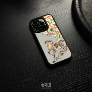 「梦马敦煌」壳语堂适用苹果iphone17Promax手机壳17Pro/16pro/15rpo/14pro/13防摔鎏金磨砂高级感磁吸手机壳