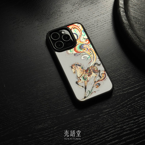 「梦马敦煌」壳语堂适用苹果iphone17Promax手机壳17Pro/16pro/15rpo/14pro/13防摔鎏金磨砂高级感磁吸手机壳