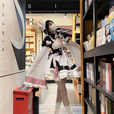夏日叮当猫久久原创中华风Lolita洛丽塔连衣裙旗袍改良甜辣亚比风