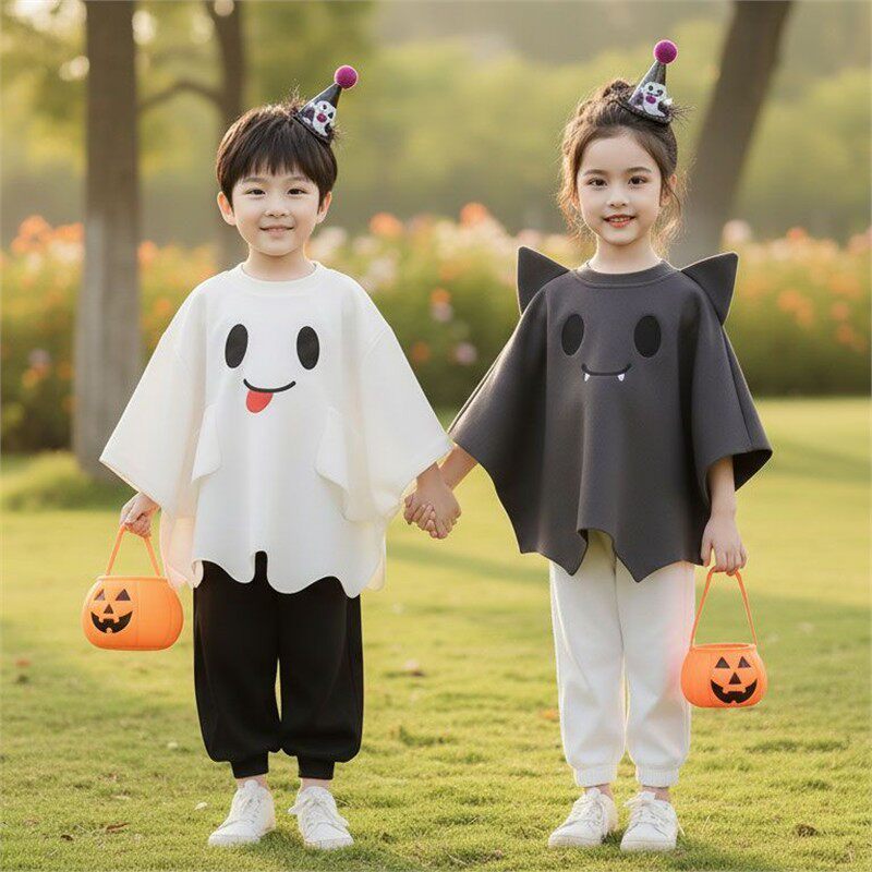 万圣节儿童服装男女童幽灵cos衣服小孩恶魔可爱鬼蝙蝠衫演出服饰