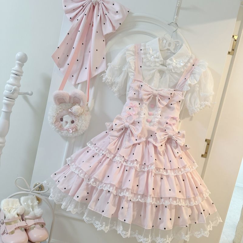 翼之甜梦 lolita原创全款古早日系可爱背带裙蛋糕裙洛丽塔连衣裙