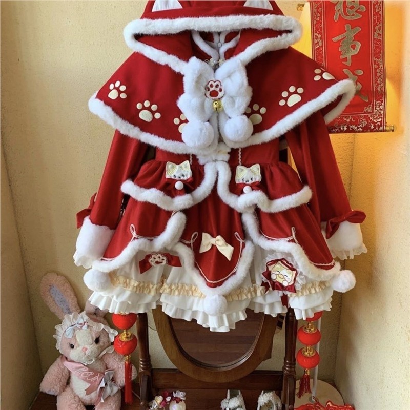 未命名新年战袍红色lolita
