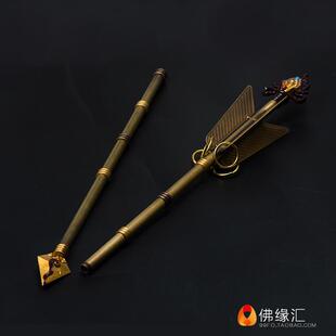 居家供奉佛事用品 铜制摩尼宝吉祥箭旗幡 镶嵌宝石 法器供品