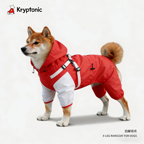 狗狗雨衣四脚连帽冲锋衣防水