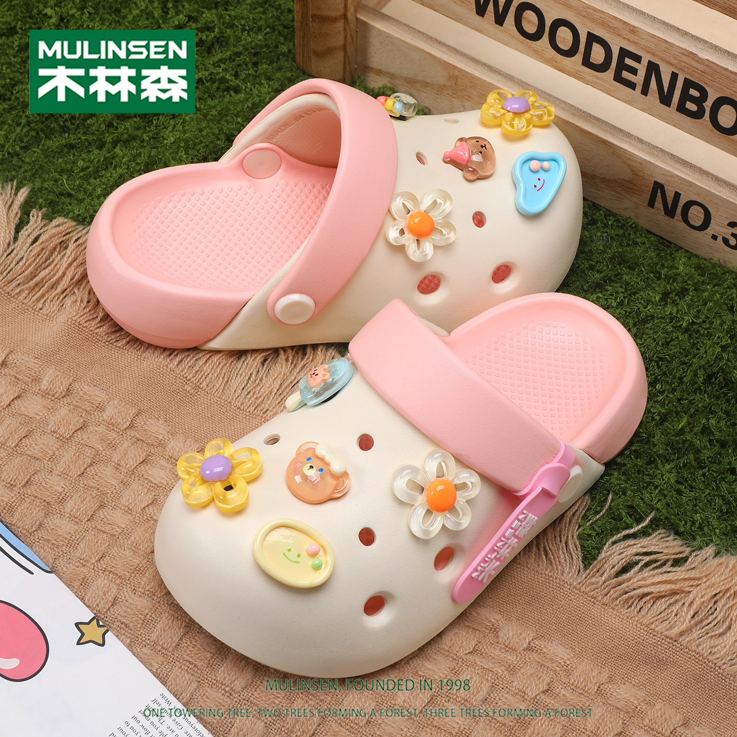 木林森儿童洞洞鞋女童防滑软底夏季新款中大童女孩可爱沙滩凉拖鞋