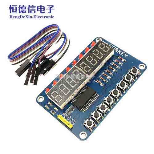 TM1638  按键数码管LED显示模块（8位数码管\LED\按键)电子模块
