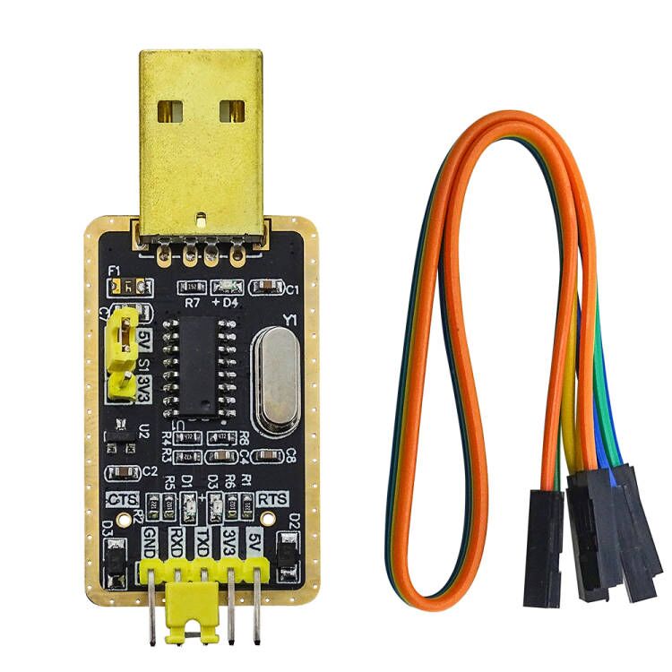 土豪金CH340G RS232升USB转TTL模块转串口中九升级小板ttl刷机线