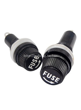黑色旋钮FUSE 保险管座 玻璃管 5*20 6X30MM 保险丝座 熔断器底座