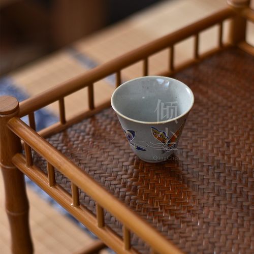 快速发货纯手j工复古日式杯架楠竹席面茶棚架博古架桌面茶室整
