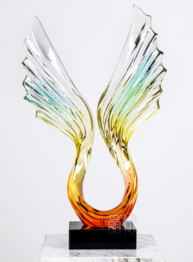 快速发货翅膀层层叠叠竖式摆件z酒店过道客厅样板间商业餐厅生日