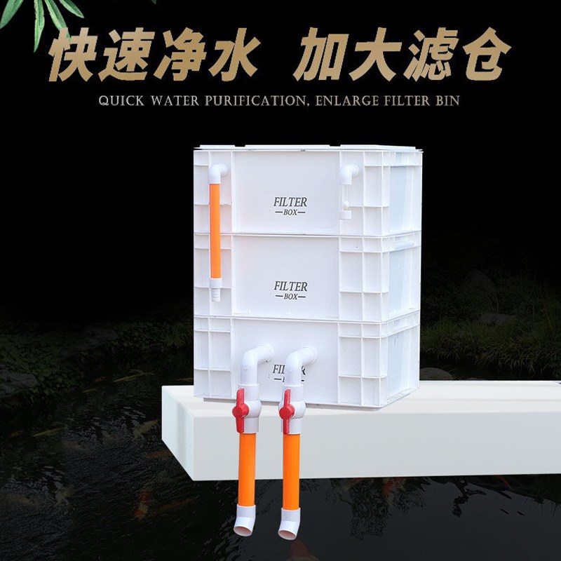 速发工业风周转箱过滤鱼水鱼池滴过流滤系统外置过滤滴流盒小鹏说