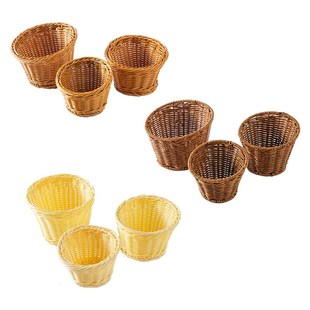 快速发货编织斜口仿藤篮烤肉火锅菜盘配菜盘家用餐V具金针菇水洗