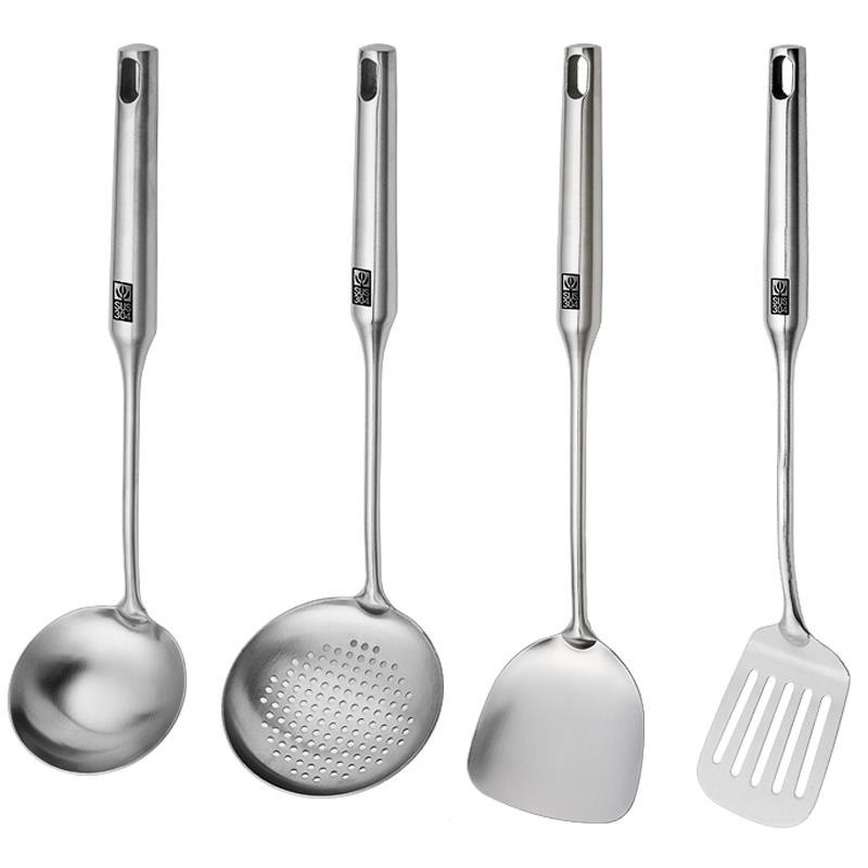 04不锈钢锅铲锅勺用GF-5603炒3菜铲子加家厚大炒勺漏大勺煎铲厨房