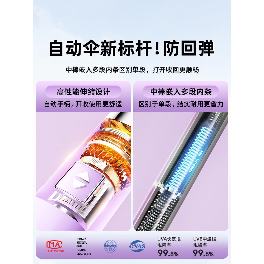 茜锁自雨伞男女晴紫雨动全两用QS-ZDS-2加大加厚晒防外线折叠太阳