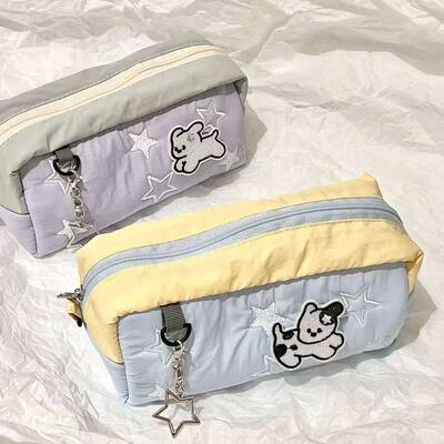 星星小狗笔袋ins可爱学生文具文具盒高颜值收纳袋简约大容量百搭