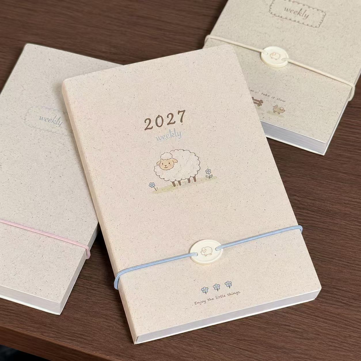 2027年小羊周计划日程本简约ins风横线记事手账本学生打卡计划本