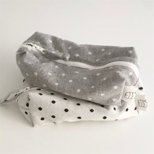 韩系ins风波点方墩笔袋简约大容量女生学生文具收纳袋便携铅笔盒