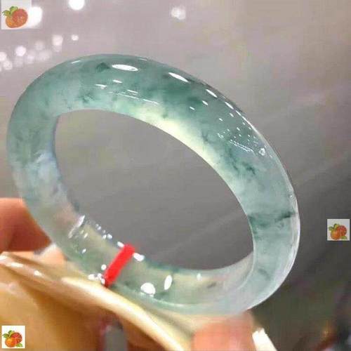 清澈非洲翠独龙玉手镯阳绿飘花女款老坑玉石镯子宽条美人镯送礼