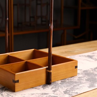 精选竹制品手工制作提篮点心盒创意中式糖果盒提盒家用收纳盒客厅