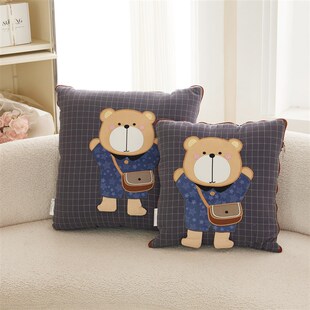 全棉 贴布绣 抱枕被子两用二合一2025新款午睡车用枕头被折叠靠枕