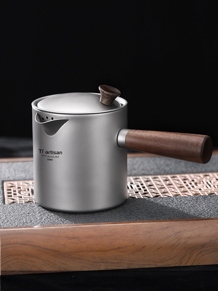 生态工匠纯钛茶壶侧柄壶防烫鹰嘴茶壶办公室便携式功夫茶具
