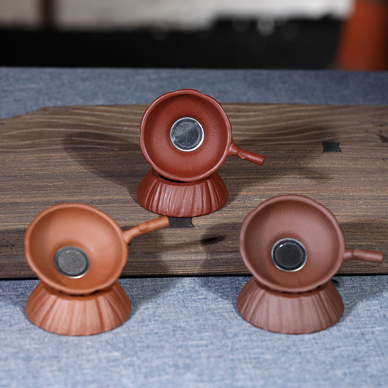 宜兴紫砂茶过滤网不锈q钢小茶漏纯手工分茶过滤器套组功夫茶具配