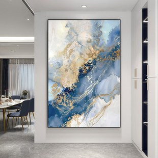 轻奢高级感玄关装饰画大芬村手绘油画意式极简客厅落地画抽象挂画