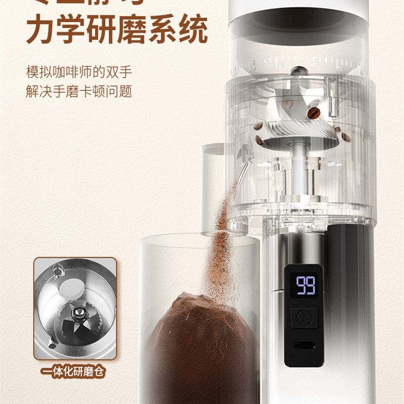 克苏可数M2电动咖啡研磨机意大利小型家用手冲咖啡研磨机白色咖啡,厨房电器,咖啡豆研磨机/家用电动磨豆机,淘宝优惠券,粉丝福利购,淘宝优惠卷
