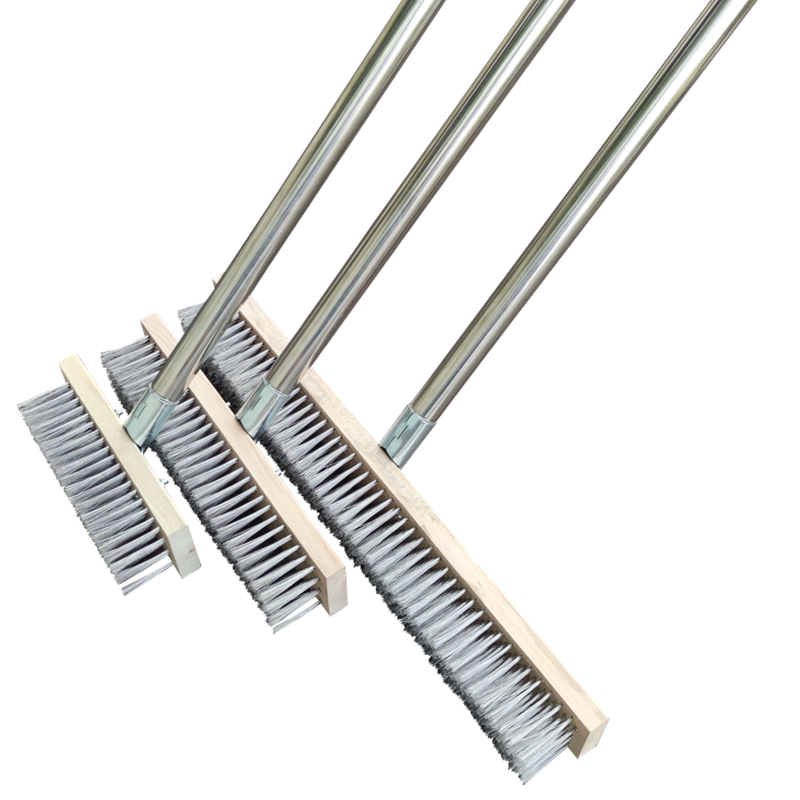 加长扫把带柄去青苔地面钢丝刷清洁不G锈钢刷地板铁刷子刚长柄扫