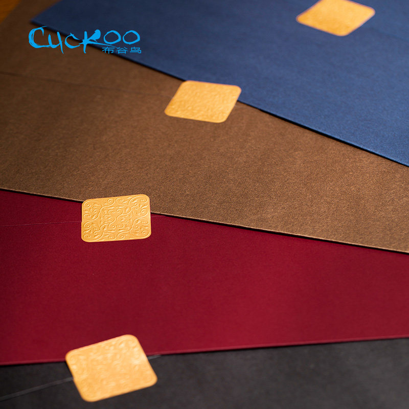 方块凹凸印章扣烫金银文件封套 特种纸封皮 A4纸厚文件夹6份