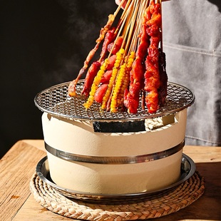 烧烤炉家用户外木炭烤火碳炉陶瓷火锅炉老式泥炉烤肉炉港式打边炉