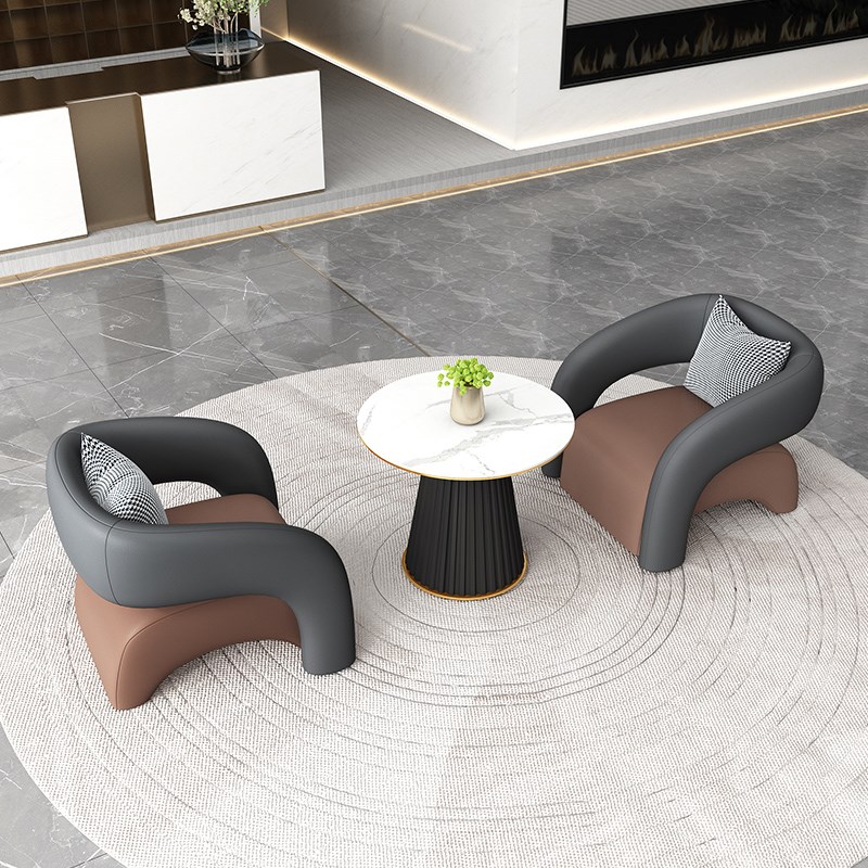 商务会客专用卡座l酒店办公室休息沙发椅售楼处接待区洽谈沙发桌