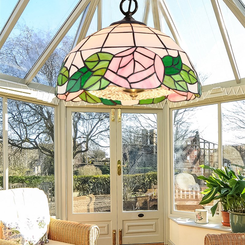 太阳能户外防g水别墅庭院花园阳台凉亭走廊阳光房蒂凡尼玻璃灯吊