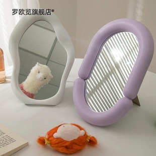 椭圆异形不规则梳妆台桌面化妆镜装 饰镜自拍道具KA0286