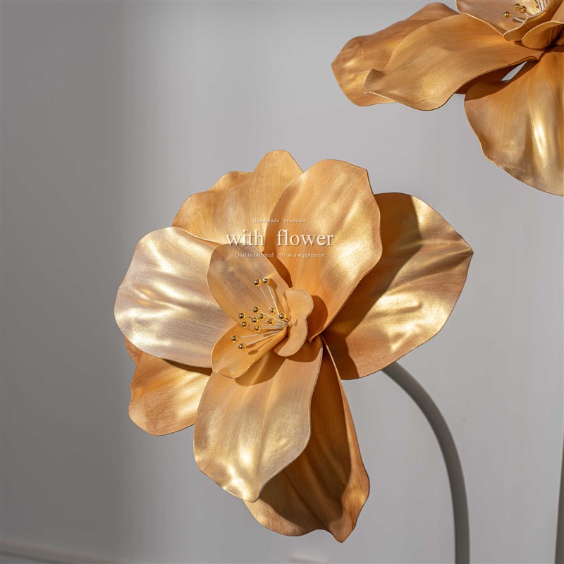 巨型纸艺花eva大型n花装饰金色虞美人高档橱窗店铺美陈户外商场DP