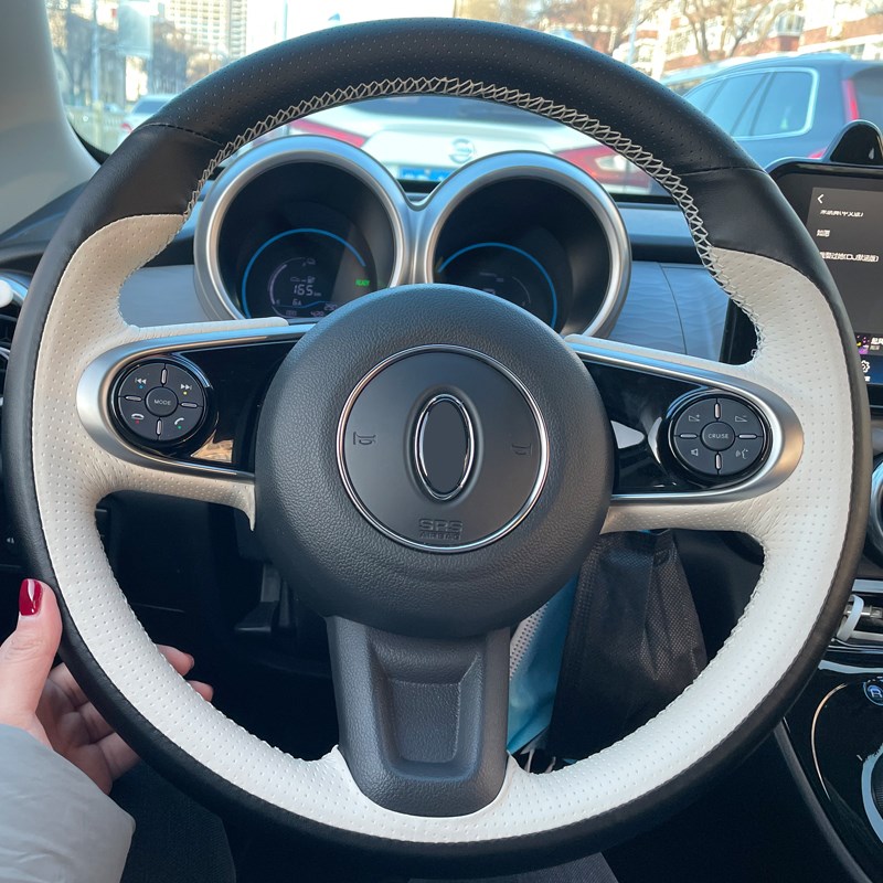 用于雪铁龙凡尔赛爱丽舍天逸C53X-R24L56世嘉方向W盘把套手缝真皮