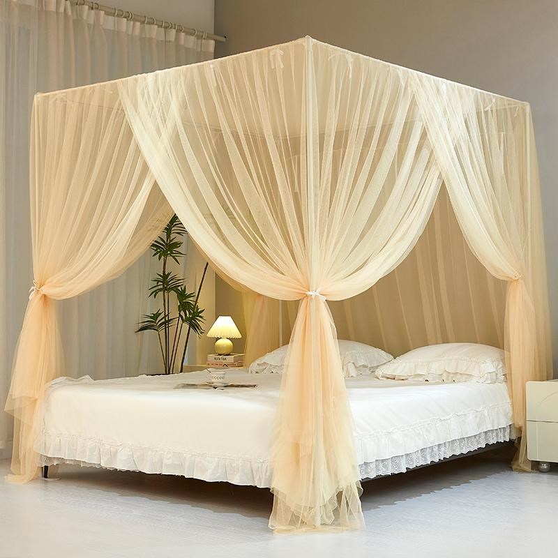 新款定制加厚简约公主风A类宫廷蚊帐子民宿床N幔实木支架0.9米单