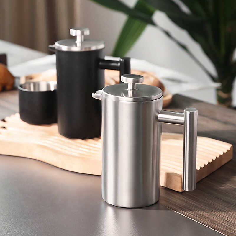 304不锈钢法压壶咖啡壶法式手冲咖啡器具M套装泡茶双层保温奶泡器