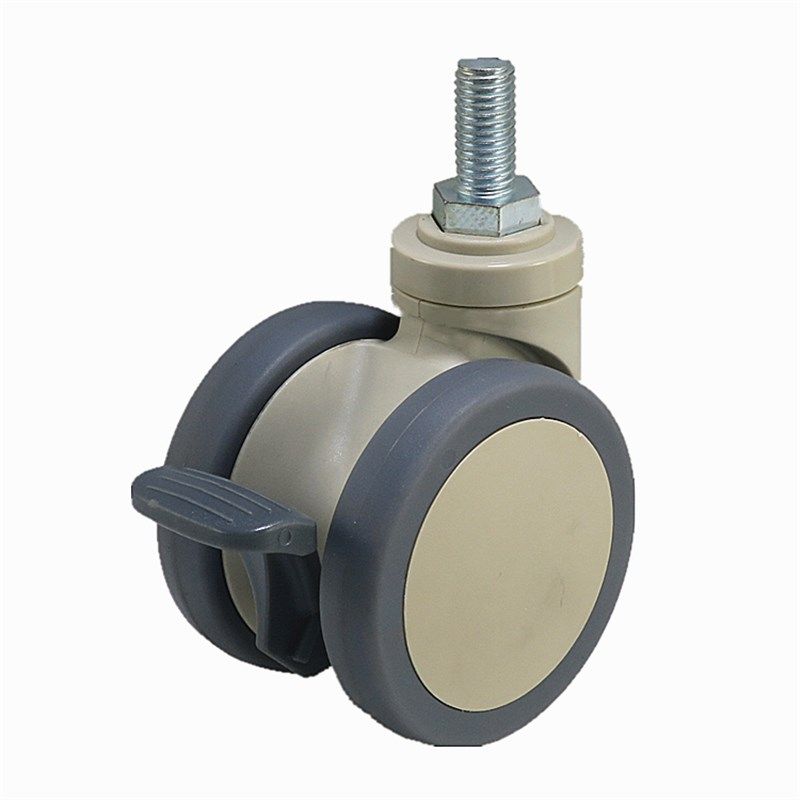 3寸M12X25螺丝杆带轴锁脚刹医用婴儿床美容仪器手推台车万象轮子,基础建材,脚轮/万向轮,淘宝优惠券,粉丝福利购,淘宝优惠卷