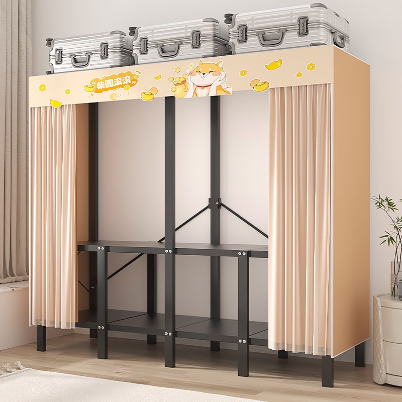 衣柜家用b卧室经济型简易布衣柜免安装折叠柜子出租房衣橱结实耐