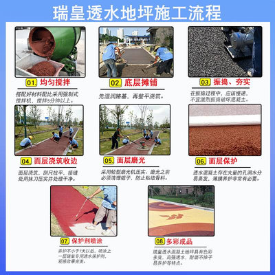 彩色透水混凝土增强剂胶结料罩面剂漆透水地坪混泥土粘接剂保护剂