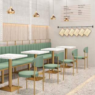 网红ins甜品奶茶店桌椅组合商用西餐厅汉堡店咖啡厅餐饮卡座沙发